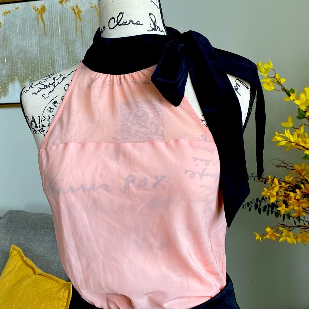 Smocked Tie Neck Top
